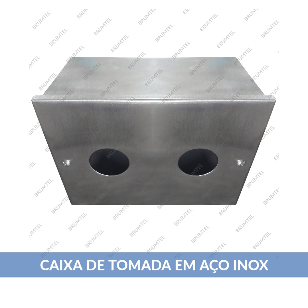 Caixa de Tomada em Aço Inox com Furações