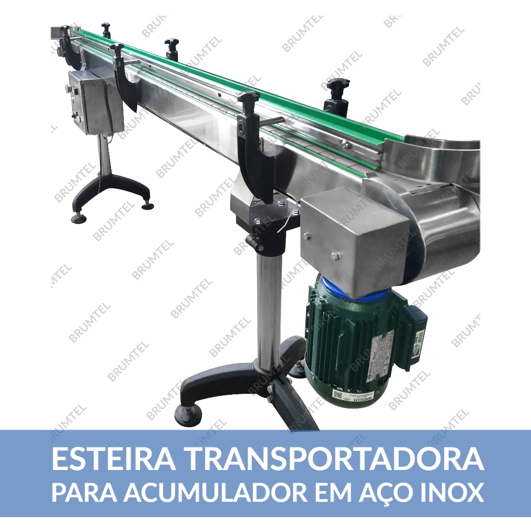 Esteira Transportadora para Acumulador em Aço Inox
