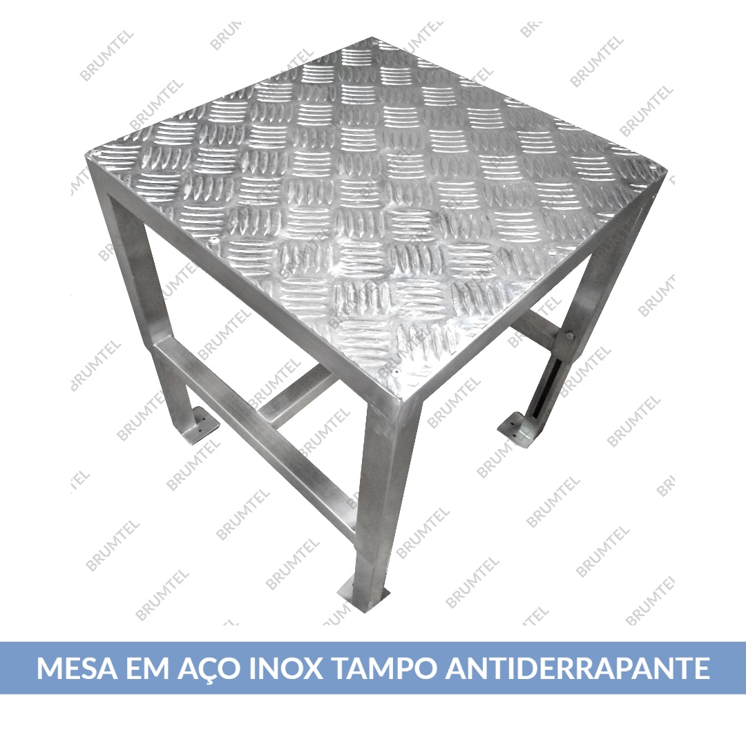Mesa Suporte em Aço Inox com Tampo Antiderrapante